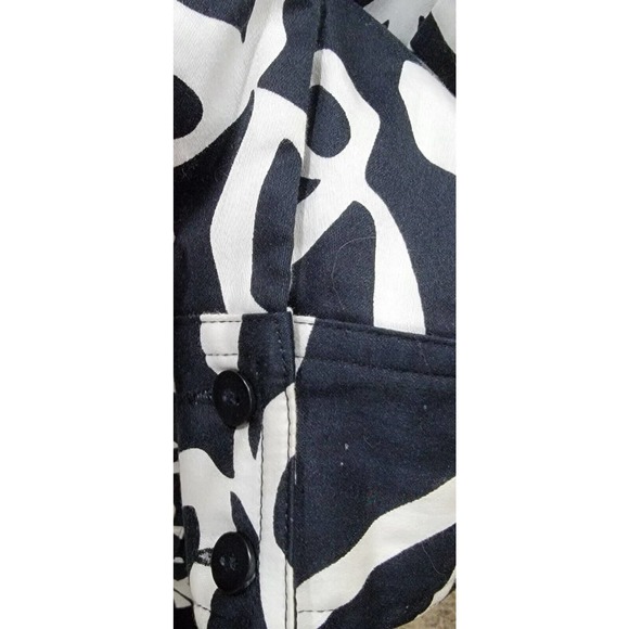 Transitions Chic Black White Cropped Open Blazer Ribbon Pattern Jacket Size 14 - Picture 6 of 9